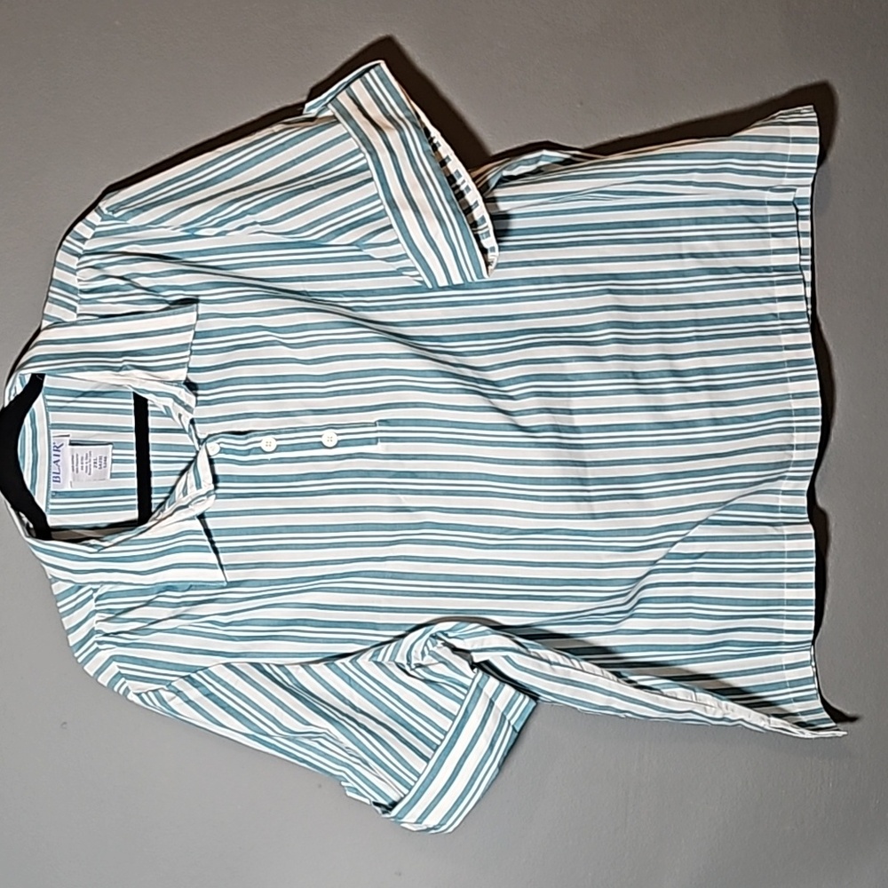 Blair Striped Half-Button Down Shirt Size 2XL